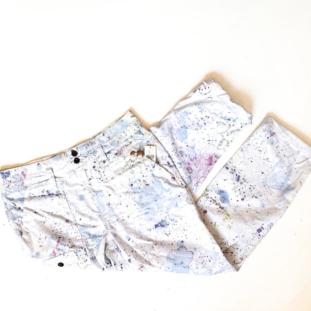 NWT anthropologie wanderer watercolor cargo pants - Picture 7 of 9